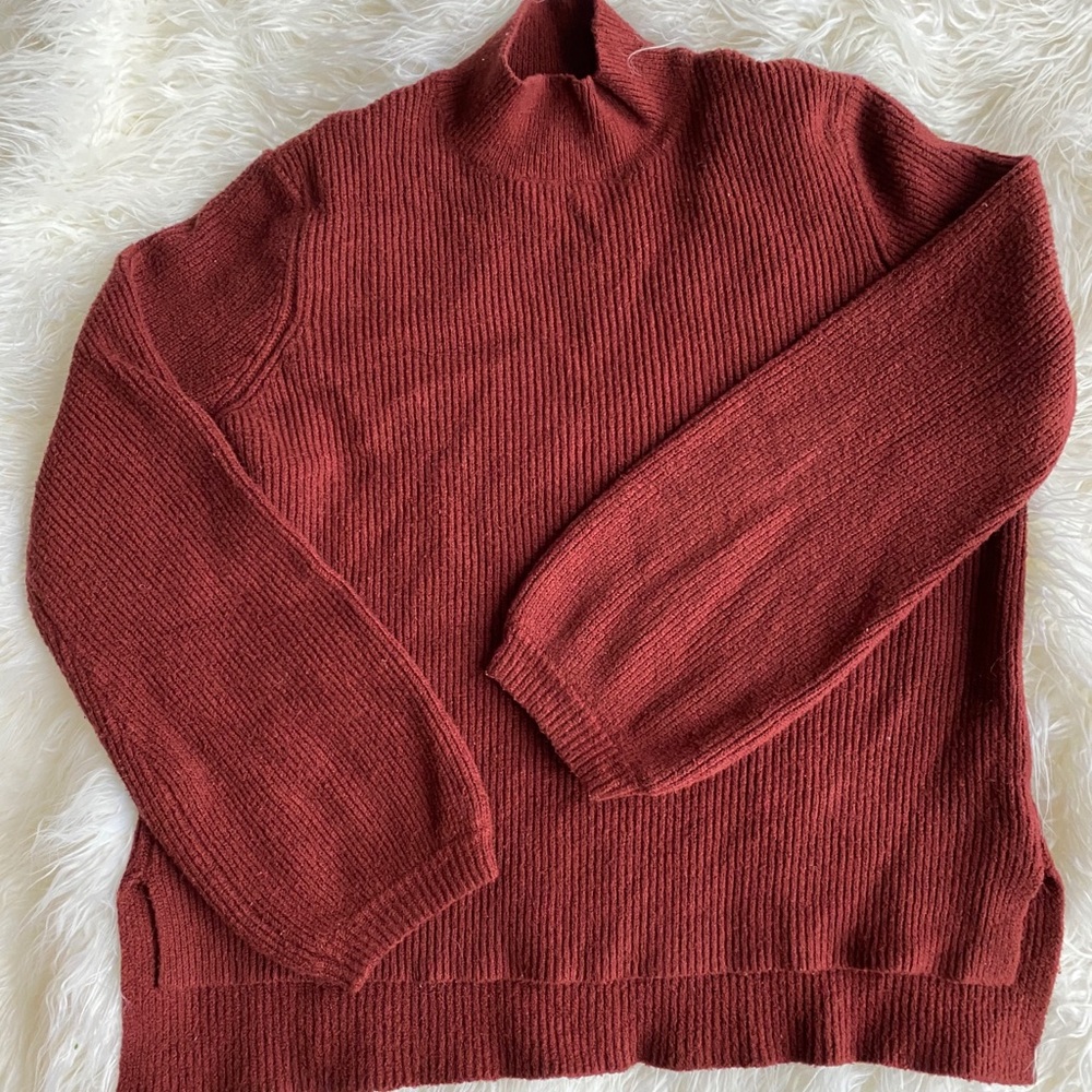 Brick Red Mockneck Sweater